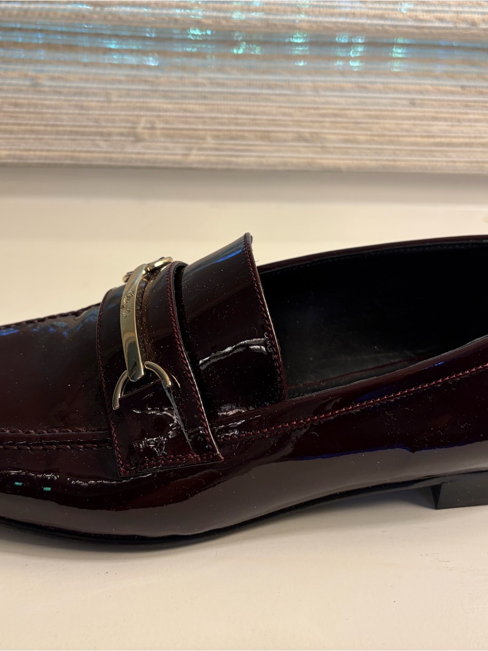 Bruno Magli Women's Patent Leather Bit Loafers in Dark Burgundy